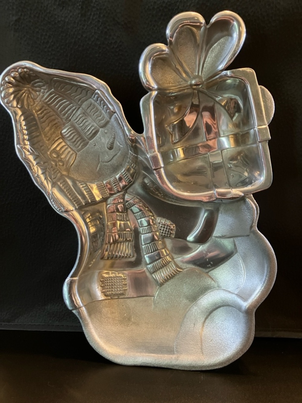 Vintage Lenox Yuletide Snowman Metal Chip & Dip/Baking Mold